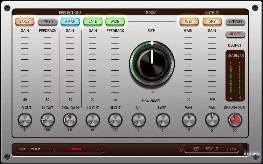 Yuri Semenov YS RV-2 v1.0.0 WiN Mac调音师资源网-混音-效果器-编曲-效果器-音源-宿主-采样AudioXu资源网